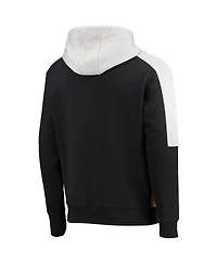 Men's Starter Black, Orange Philadelphia Flyers Playoffs Color Block Full-Zip Hoodie