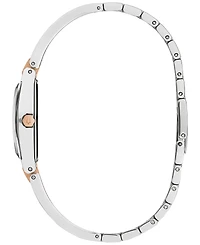 Bulova Women's Modern Gemini Diamond Accent Stainless Steel Bangle Bracelet Watch 23mm