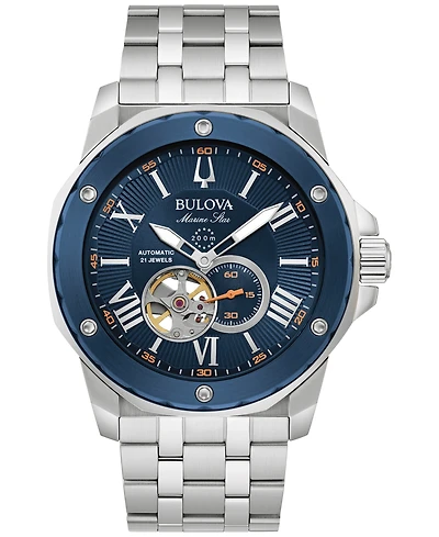 Bulova Men's Automatic Marine Star Stainless Steel Bracelet Watch 45mm