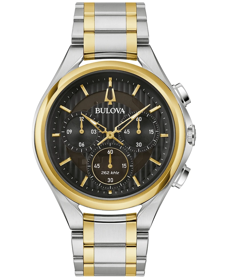 Bulova Men's Chronograph Curv Two-Tone Stainless Steel Bracelet Watch 44mm