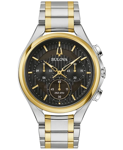 Bulova Men's Chronograph Curv Two-Tone Stainless Steel Bracelet Watch 44mm
