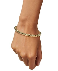 Pyramid Link Polished End Cuff Bracelet