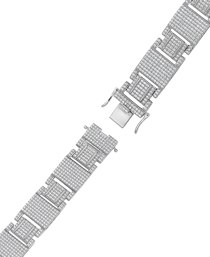 Men's Diamond Pave Square Link Bracelet (6-1/2 ct. t.w.) in 10k White Gold