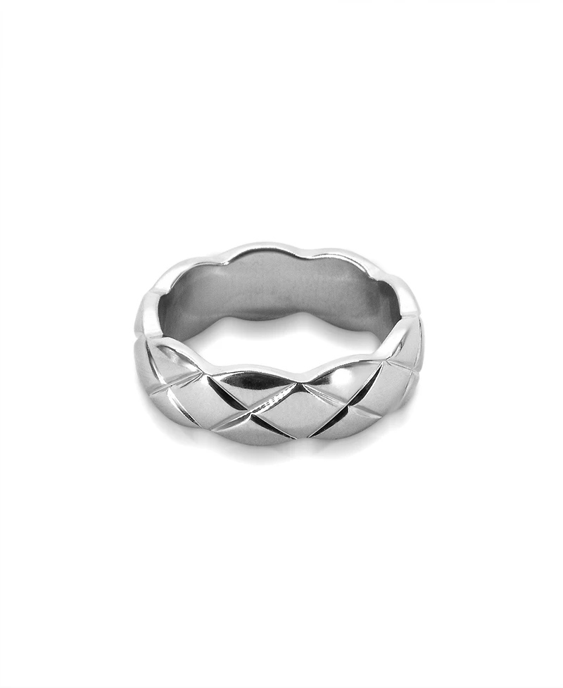 Oma The Label Nneoma 1/4" Ring in White Gold- Plated Brass