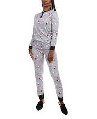 MeMoi Women's Holiday Gnomes Cotton Blend 2 Piece Pajama Set