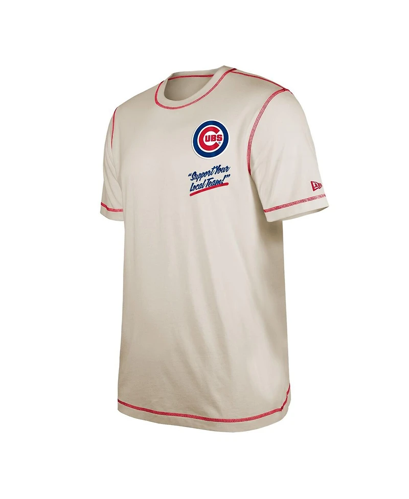 Men's New Era Cream Chicago Cubs Team Split T-shirt