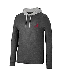 Men's Colosseum Black Alabama Crimson Tide Ballot Waffle-Knit Thermal Long Sleeve Hoodie T-shirt