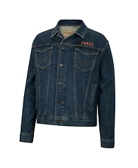 Men's Colosseum x Wrangler Navy Texas Longhorns Retro Button-Up Denim Jacket