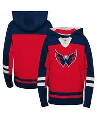 Big Boys Red Washington Capitals Ageless Revisited Home Lace-Up Pullover Hoodie