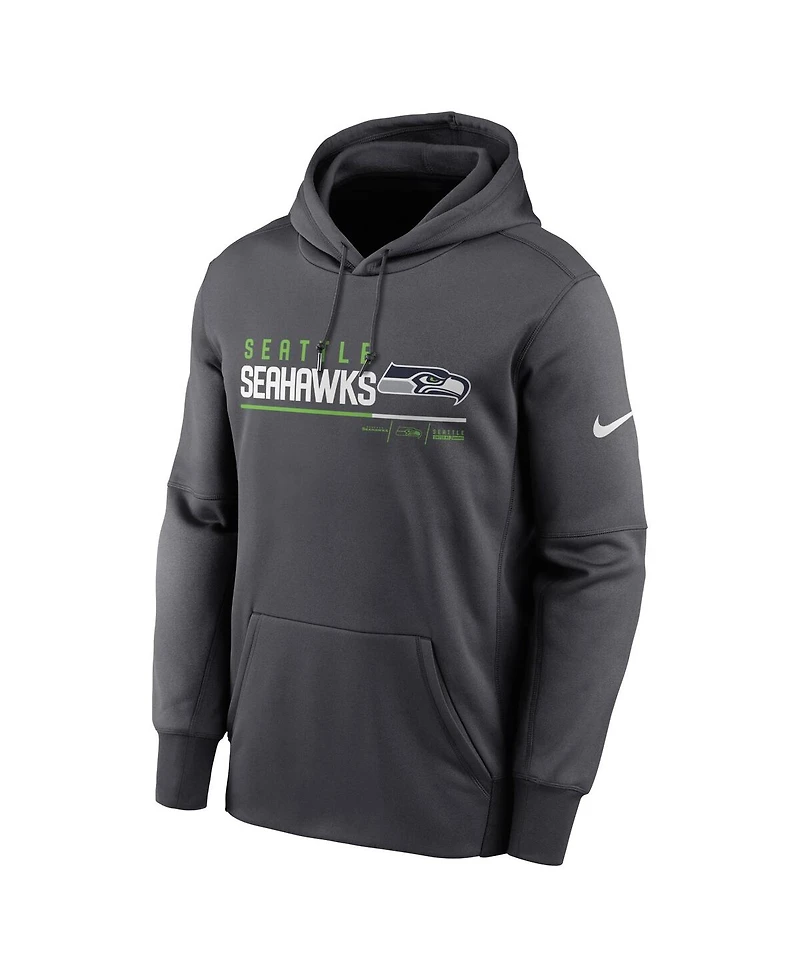 Men's Nike Anthracite Seattle Seahawks Prime Logo Name Split Pullover Hoodie