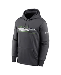 Men's Nike Anthracite Seattle Seahawks Prime Logo Name Split Pullover Hoodie