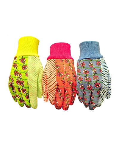 G & F Products Women Soft Jersey Garden Gloves, 3 Pairs