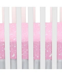 Lambs & Ivy Disney Baby Minnie Mouse Pink Celestial Fitted Crib Sheet by