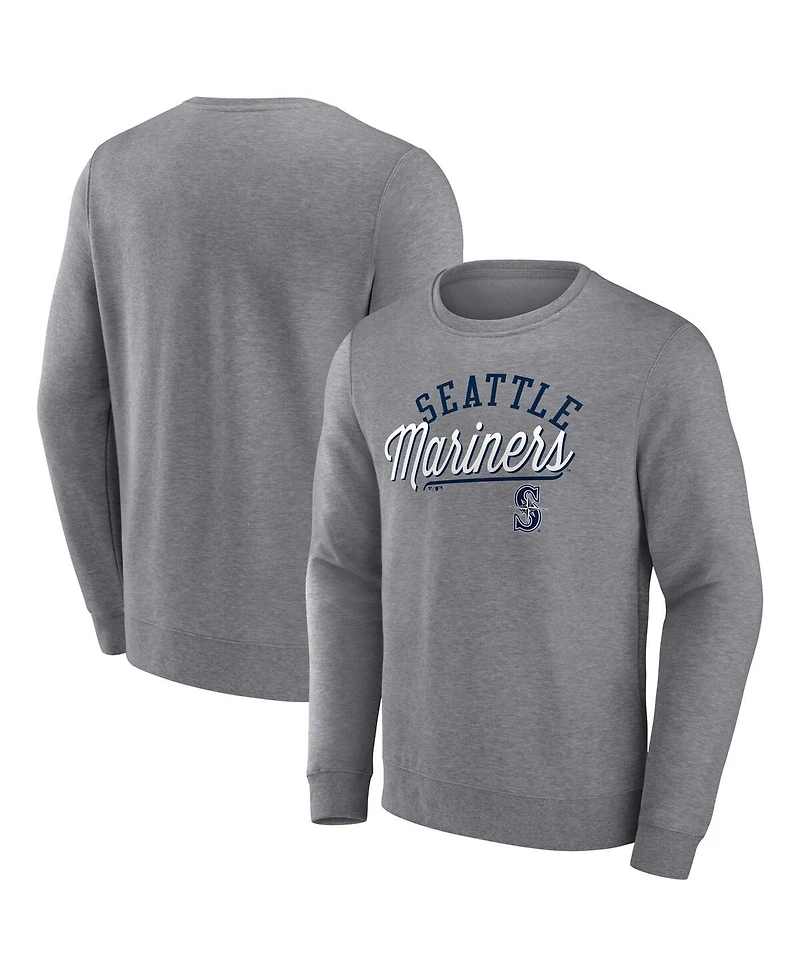 Men's Fanatics Heather Gray Seattle Mariners Simplicity Pullover Sweatshirt