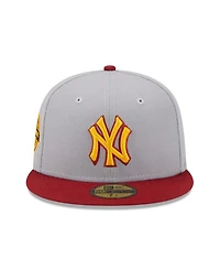 Men's New Era Gray, Red York Yankees World Series Champions Navy Undervisor 59Fifty Fitted Hat