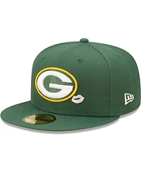 Men's New Era Green Green Bay Packers Lips 59Fifty Fitted Hat