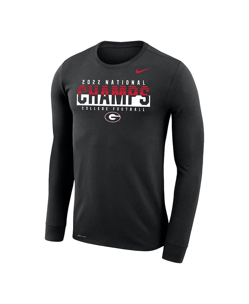 Men's Nike Black Georgia Bulldogs College Football Playoff 2022 National Champions Legend Performance Long Sleeve T-shirt
