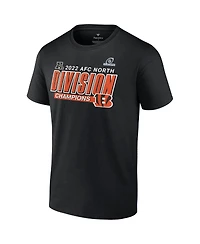 Men's Fanatics Black Cincinnati Bengals 2022 Afc North Division Champions Divide and Conquer Big Tall T-shirt