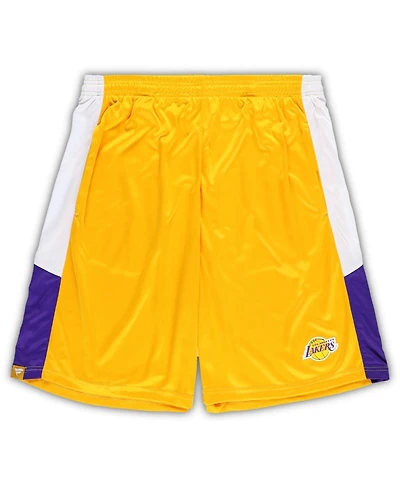 Men's Fanatics Gold Los Angeles Lakers Big and Tall Champion Rush Practice Shorts