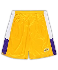 Men's Fanatics Gold Los Angeles Lakers Big and Tall Champion Rush Practice Shorts