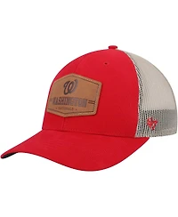 Men's '47 Brand Red, Natural Washington Nationals Rawhide Trucker Snapback Hat