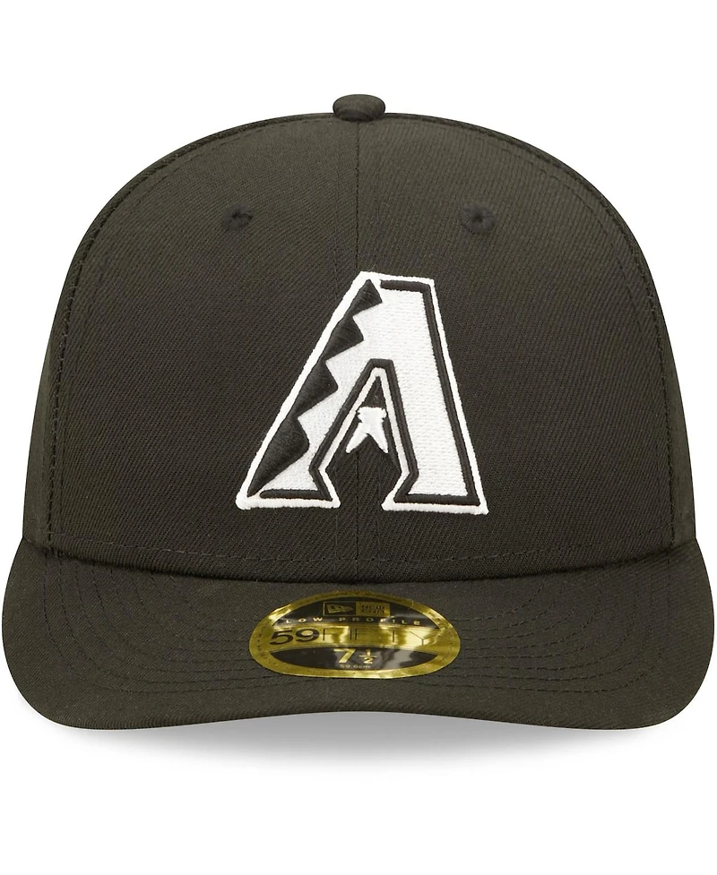 Men's New Era Arizona Diamondbacks Black and White Low Profile 59FIFTY Fitted Hat