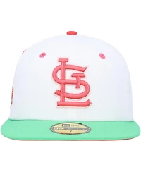Men's New Era White, Green St. Louis Cardinals 2011 World Series Watermelon Lolli 59Fifty Fitted Hat