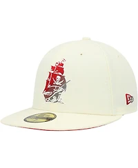 Men's New Era Cream Tampa Bay Buccaneers Chrome Color Dim 59FIFTY Fitted Hat