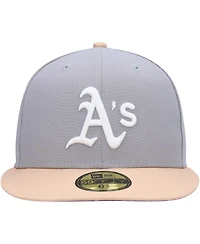 Men's New Era Gray, Peach Oakland Athletics 1987 Mlb All-Star Game Purple Undervisor 59FIFTY Fitted Hat