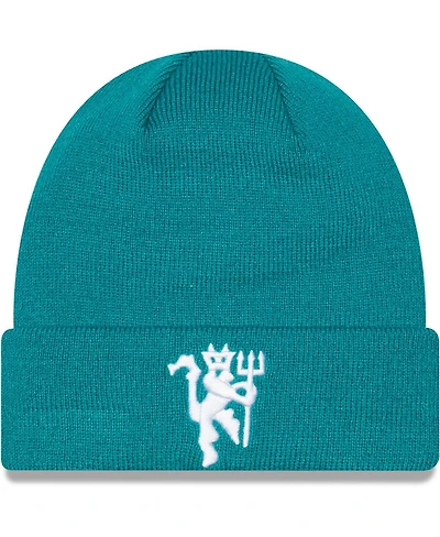 Men's New Era Turquoise Manchester United Seasonal Cuffed Knit Hat