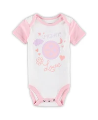 Girls Newborn and Infant White Pittsburgh Steelers Spreading Love Bodysuit and Tutu Leggings Set