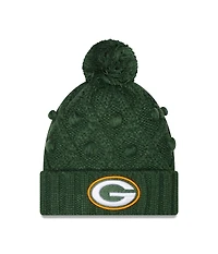Women's New Era Green Green Bay Packers Toasty Cuffed Knit Hat with Pom