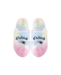 Youth Boys and Girls Foco New England Patriots Rainbow Script Slippers