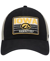Men's '47 Brand Black, Natural Iowa Hawkeyes Four Stroke Clean Up Trucker Snapback Hat