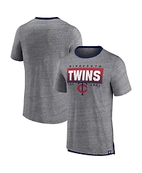 Men's Fanatics Heathered Gray Minnesota Twins Iconic Team Element Speckled Ringer T-shirt