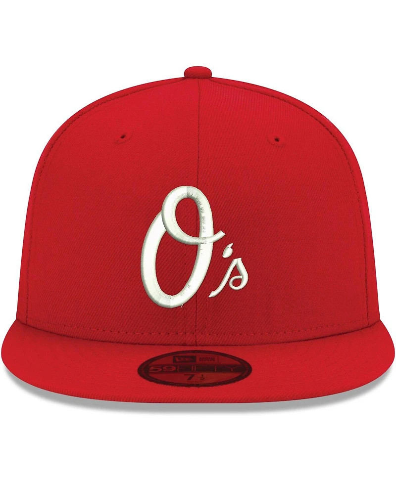 Men's New Era Red Baltimore Orioles White Logo 59FIFTY Fitted Hat