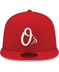 Men's New Era Red Baltimore Orioles White Logo 59FIFTY Fitted Hat