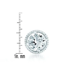 Sterling Silver Cubic Zirconia Round Earrings