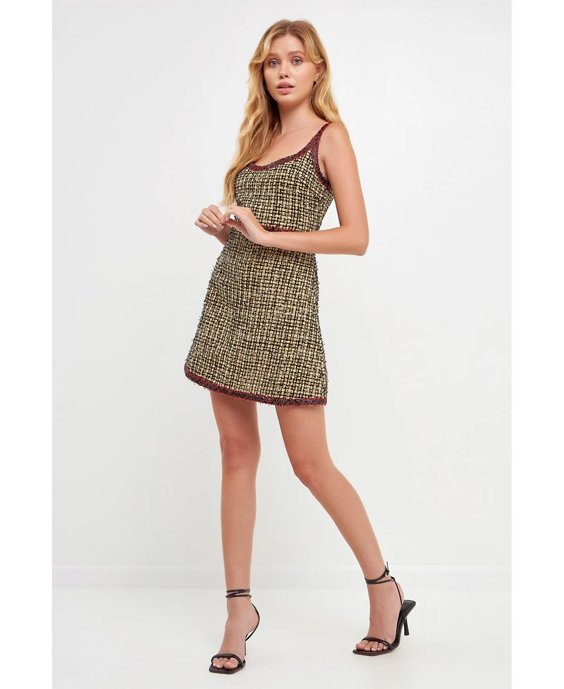 English Factory Women's Tweed Mini Dress