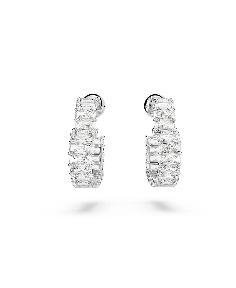 Swarovski Crystal Heart Small Matrix Hoop Earrings