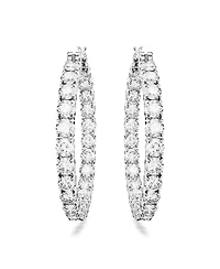 Swarovski Crystal Round Cut Matrix Hoop Earrings