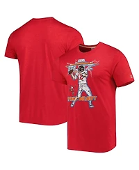Men's Homage Tom Brady Heathered Red Tampa Bay Buccaneers Nfl Blitz Player Tri-Blend T-shirt