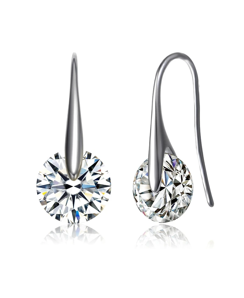 Sterling Silver Moveable Cubic Zirconia Stylish Party Earrings