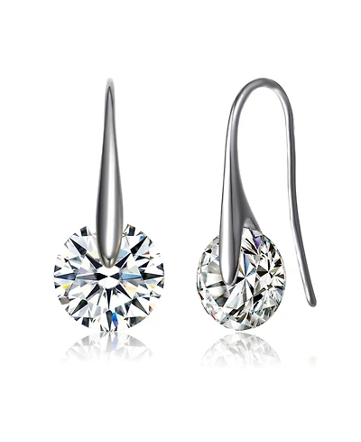 Sterling Silver Moveable Cubic Zirconia Stylish Party Earrings