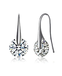 Sterling Silver Moveable Cubic Zirconia Stylish Party Earrings