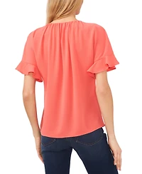 CeCe Women's Short Sleeve Drop Shoulder Wide Scoop Neck Blouse