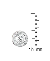 Sterling Silver Cubic Zirconia Halo Stud Earrings