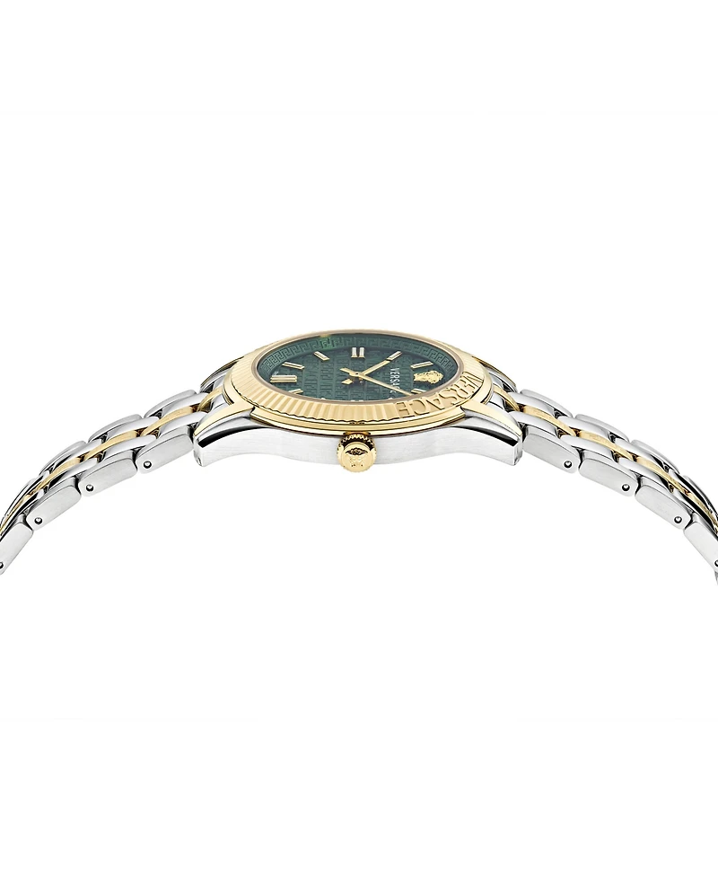 Versace Women's Swiss Greca Time Two Tone Stainless Steel Bracelet Watch 35mm