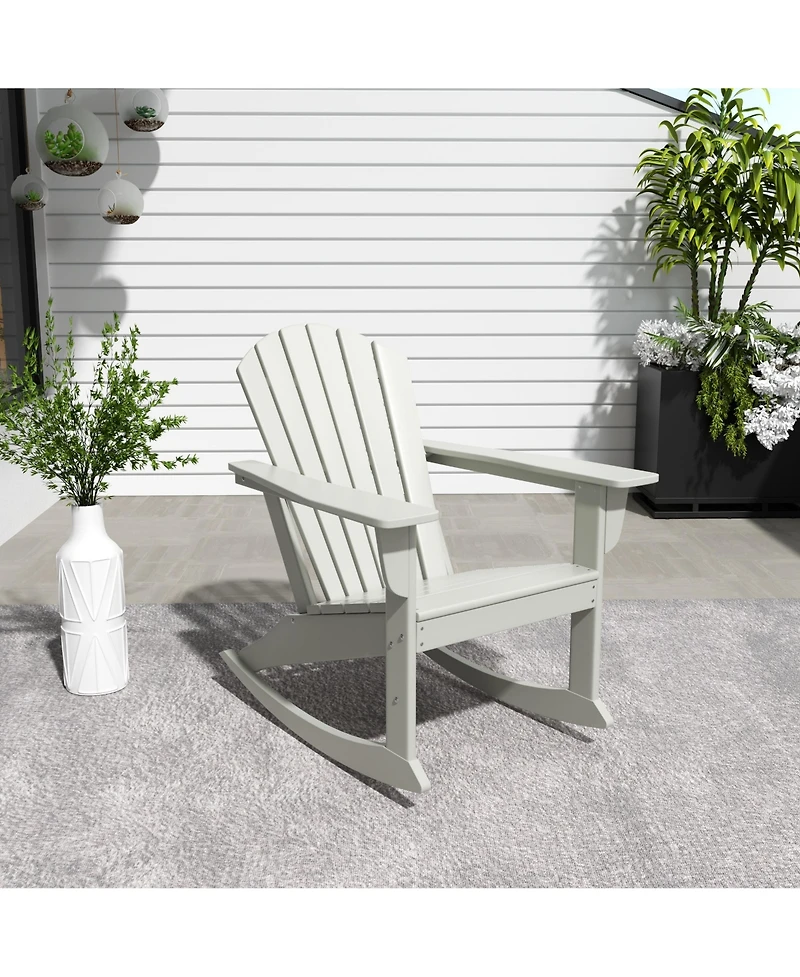Outdoor Patio Poly Adirondack Rocking Chair Rocker