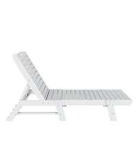 WestinTrends Poly Reclining Outdoor Patio Chaise Lounge Chair Adjustable (Set of 2)